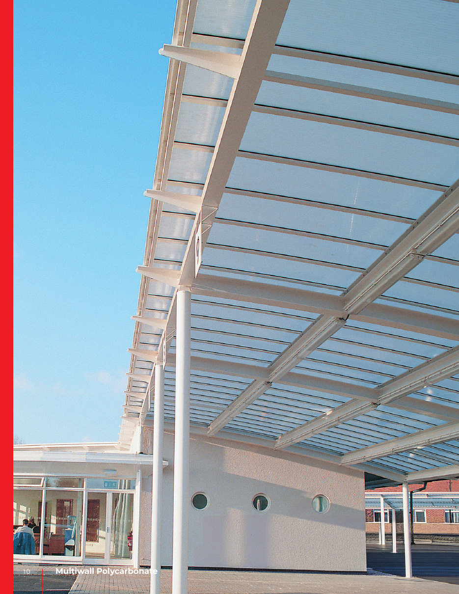 Multiwall polycarbonate covered walkway
